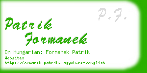 patrik formanek business card